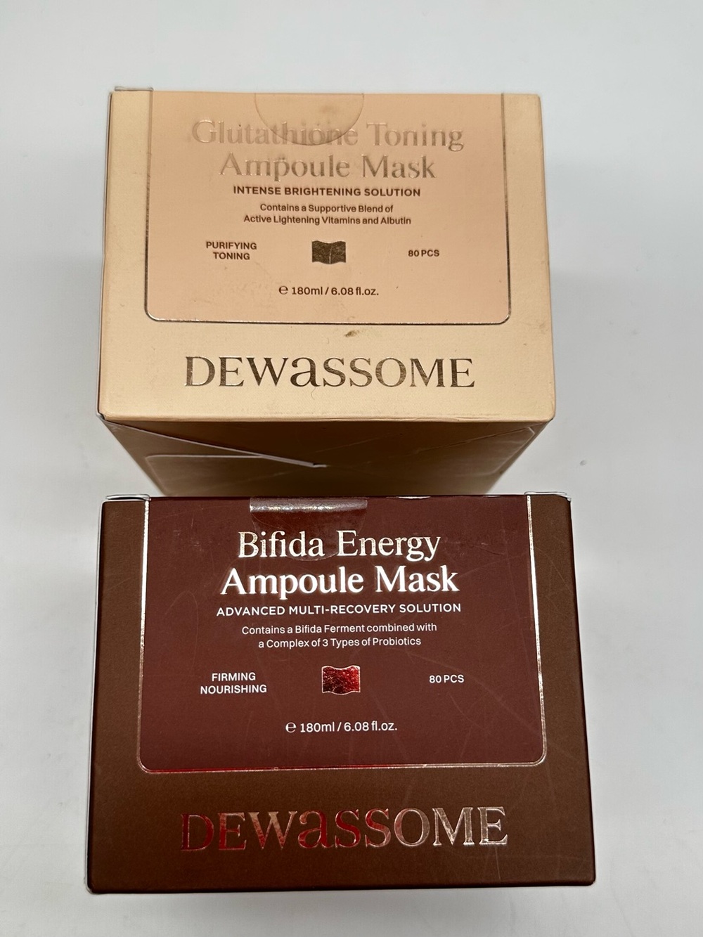 DEWASSOME Bifida Energy & Glutathione Ampoule Mask Duo - Korean skincare 180ml